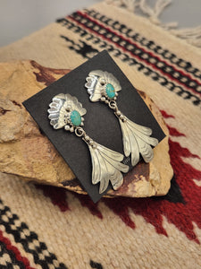 GREEN TURQUOISE POST STYLE EARRINGS  - GENEVIEVE FRANCISCO