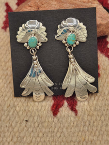 GREEN TURQUOISE POST STYLE EARRINGS  - GENEVIEVE FRANCISCO