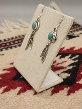 Load image into Gallery viewer, TURQUOISE EARRINGS WITH 2 FEATHERS - RITA LARGO
