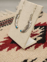 Load image into Gallery viewer, TURQUOISE BENT FEATHER EARRINGS  - LOUISE JOE
