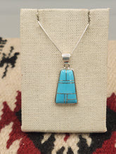 Load image into Gallery viewer, TURQUOISE INLAY PENDANT ON CHAIN  - ZUNI
