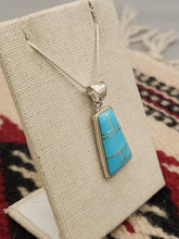 Load image into Gallery viewer, TURQUOISE INLAY PENDANT ON CHAIN  - ZUNI
