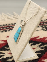 Load image into Gallery viewer, TURQUOISE INLAY PENDANT ON CHAIN  - ZUNI
