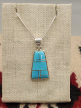 Load image into Gallery viewer, TURQUOISE INLAY PENDANT ON CHAIN  - ZUNI
