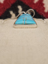 Load image into Gallery viewer, TURQUOISE INLAY PENDANT ON CHAIN  - ZUNI
