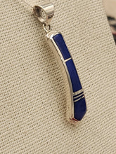 Load image into Gallery viewer, LAPIS INLAY NECKLACE on 18&quot;BOX CHAIN - ZUNI
