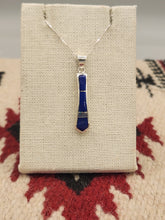 Load image into Gallery viewer, LAPIS INLAY NECKLACE on 18&quot;BOX CHAIN - ZUNI
