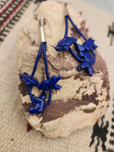 Load image into Gallery viewer, LAPIS LOOPED HANDCARVED FETISH EARRINGS  - NAVAJO
