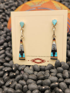 MULTI INLAY POST STYLE EARRINGS- ZUNI - JASON BOBELU