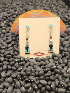 MULTI INLAY POST STYLE EARRINGS- ZUNI - JASON BOBELU