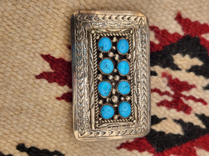 SLEEPING BEAUTY TURQUOISE BELT BUCKLE - NAVAJO