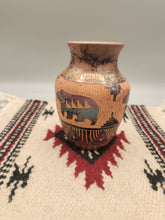 Load image into Gallery viewer, HORSEHAIR DREAMCATCHER BEAR POTTERY - SYLVIA JOHNSON #2
