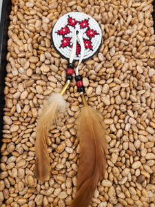 BEADED ROSETTE HAIR BARRETTE