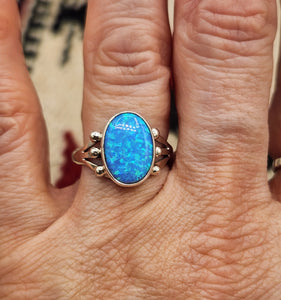 BLUE OPAL RING - SIZE 7.5 & 5.5 - JERRYSON HENIO