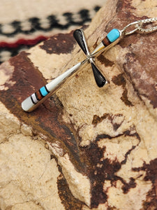 ZUNI INLAY CROSS NECKLACE  - SYLVESTER NOCHE