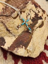 Load image into Gallery viewer, ZUNI TURQUOISE NEEDLEPOINT CROSS NECKLACE
