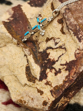 Load image into Gallery viewer, ZUNI TURQUOISE NEEDLEPOINT CROSS NECKLACE
