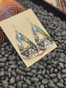 TURQUOISE OVERLAY EARRINGS  - TOMMY & ROSITA SINGER