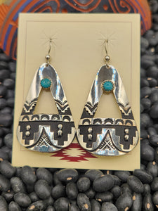 TURQUOISE OVERLAY EARRINGS  - TOMMY & ROSITA SINGER