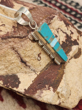 Load image into Gallery viewer, TURQUOISE  &amp; OPAL INLAY PENDANT W/CHAIN - BRANDON ETCITTY
