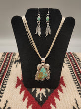 Load image into Gallery viewer, GREEN TURQUOISE PENDANT ON LIQUID SILVER  - NORA MONTOYA
