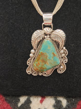 Load image into Gallery viewer, GREEN TURQUOISE PENDANT ON LIQUID SILVER  - NORA MONTOYA
