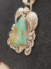 Load image into Gallery viewer, GREEN TURQUOISE PENDANT ON LIQUID SILVER  - NORA MONTOYA
