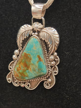 Load image into Gallery viewer, GREEN TURQUOISE PENDANT ON LIQUID SILVER  - NORA MONTOYA
