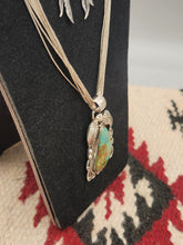 Load image into Gallery viewer, GREEN TURQUOISE PENDANT ON LIQUID SILVER  - NORA MONTOYA
