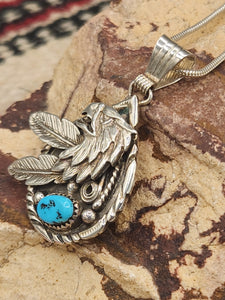 TURQUOISE EAGLE PENDANT WITH CHAIN - GENEVIEVE FRANCISCO