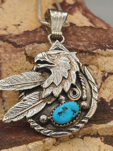 TURQUOISE EAGLE PENDANT WITH CHAIN - GENEVIEVE FRANCISCO