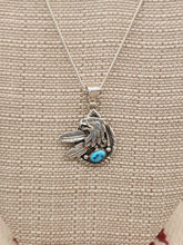 Load image into Gallery viewer, TURQUOISE EAGLE PENDANT WITH CHAIN - GENEVIEVE FRANCISCO
