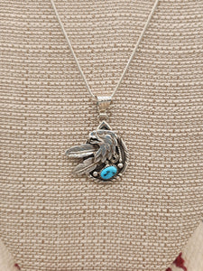 TURQUOISE EAGLE PENDANT WITH CHAIN - GENEVIEVE FRANCISCO