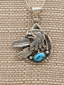 TURQUOISE EAGLE PENDANT WITH CHAIN - GENEVIEVE FRANCISCO