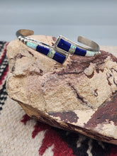 Load image into Gallery viewer, LAPIS &amp; OPAL INLAY CUFF BRACELET- JOHN CHARLEY
