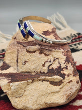 Load image into Gallery viewer, LAPIS &amp; OPAL INLAY CUFF BRACELET- JOHN CHARLEY
