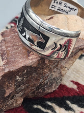 Load image into Gallery viewer, WOLF OVERLAY STERLING SILVER CUFF BRACELET- TOMMY &amp; ROSITA SINGER
