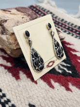 Load image into Gallery viewer, ONYX POST STYLE EARRINGS - VINTAGE NAVAJO
