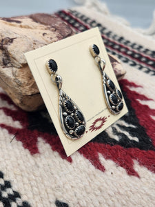 ONYX POST STYLE EARRINGS - VINTAGE NAVAJO