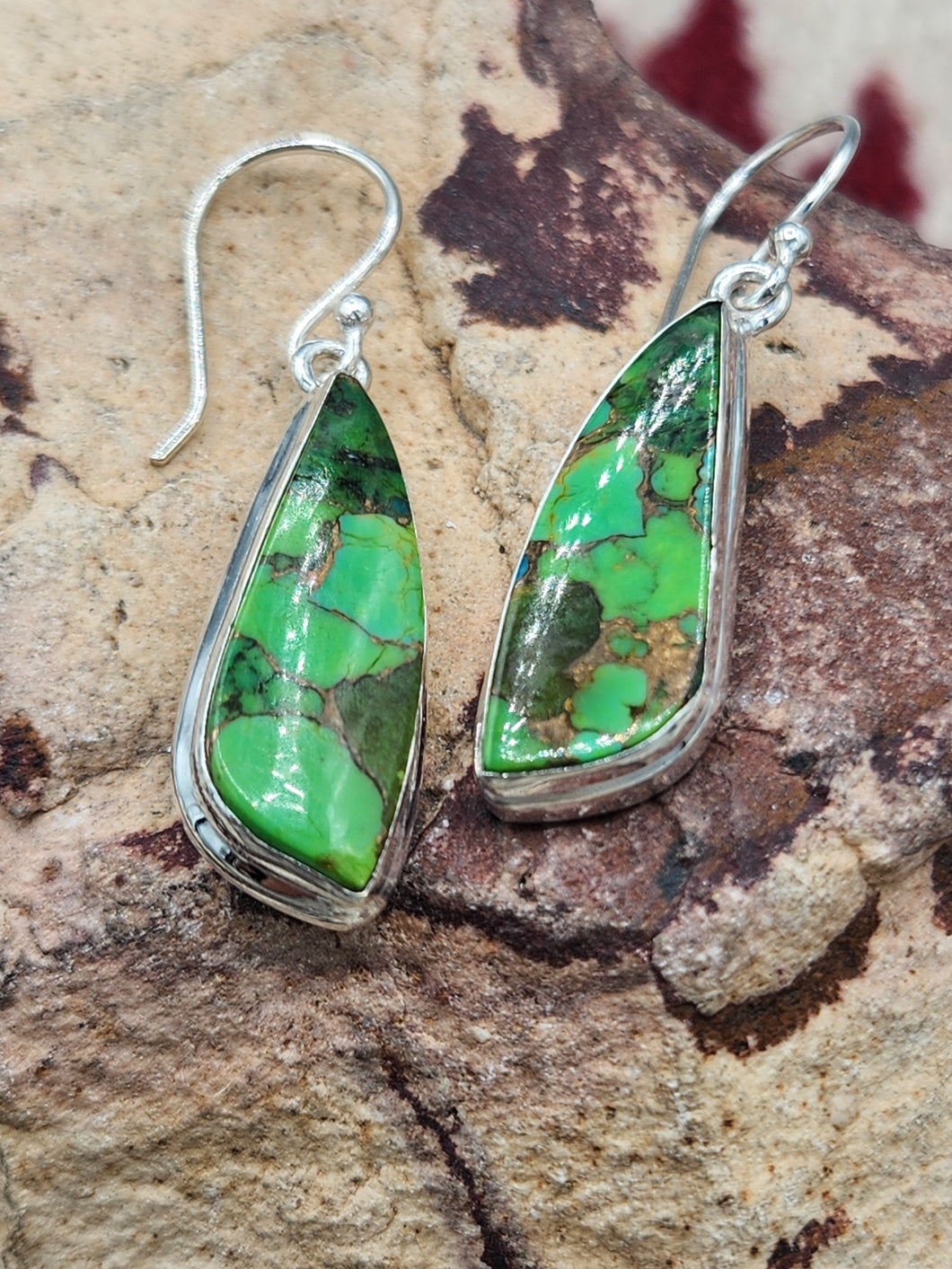 GREEN COPPER TURQUOISE EARRINGS