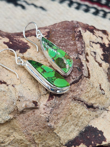 GREEN COPPER TURQUOISE EARRINGS