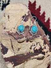 Load image into Gallery viewer, KINGMAN TURQUOISE OVAL SHAPED EARRINGS
