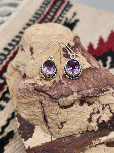 AMETHYST OVAL EARRINGS