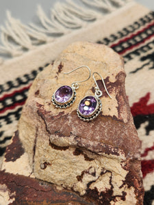 AMETHYST OVAL EARRINGS