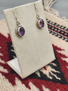 AMETHYST OVAL EARRINGS