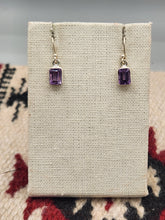 Load image into Gallery viewer, AMETHYST RECTANGLE SHAPED EARRINGS
