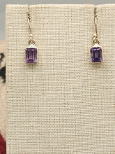 Load image into Gallery viewer, AMETHYST RECTANGLE SHAPED EARRINGS
