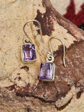 Load image into Gallery viewer, AMETHYST RECTANGLE SHAPED EARRINGS
