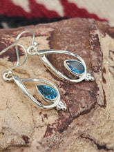 Load image into Gallery viewer, BLUE TOPAZ (SWISS) TEARDROP EARRINGS
