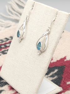 BLUE TOPAZ (SWISS) TEARDROP EARRINGS